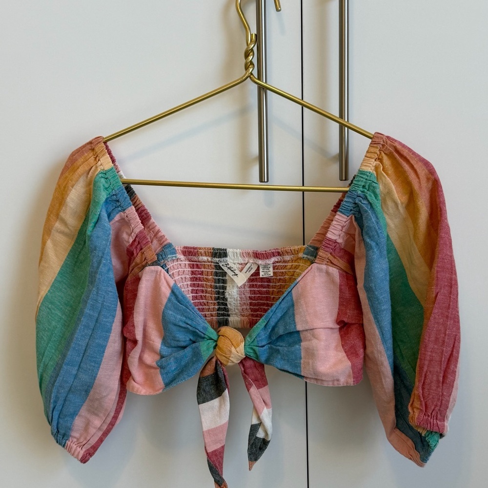 Billabong Sincerely Jules Women’s Amaze the Day Rainbow Crop Top size Small